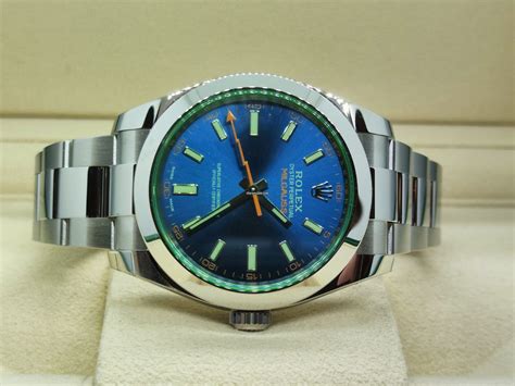 rolex milgauss vetro verde quadrante blu|Rolex Milgauss Z.